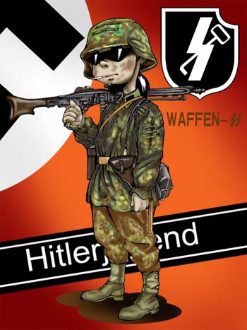 不能详细指明,呵呵,不过从昨天开始我已经画了4张卡通德军兵人,就把它